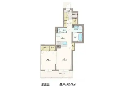 フェリーチェ上三条(1LDK/2階)の間取り写真