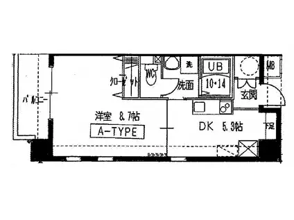 プレステージ靭公園(1DK/4階)の間取り写真