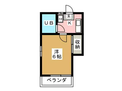 らら椎名町(1K/2階)の間取り写真