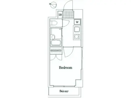 プレール天王洲アイル(1K/2階)の間取り写真