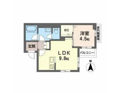 ペルル金屋町(1LDK/3階)の間取り写真