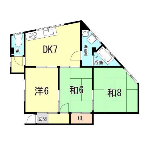 シティハウス(3DK/3階)の間取り写真