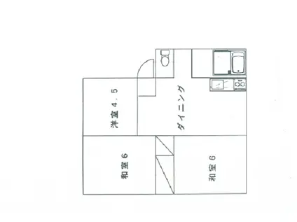 シャルマン桂AB(3K/2階)の間取り写真