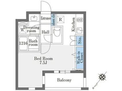 LA DOUCEUR巣鴨イースト(ワンルーム/2階)の間取り写真