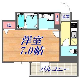 エスリード神戸元町ヒルズ(1K/5階)の間取り写真