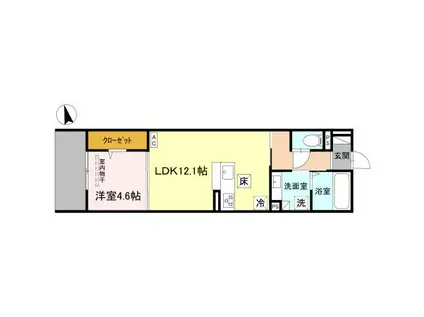 FIELD COURT(1LDK/1階)の間取り写真