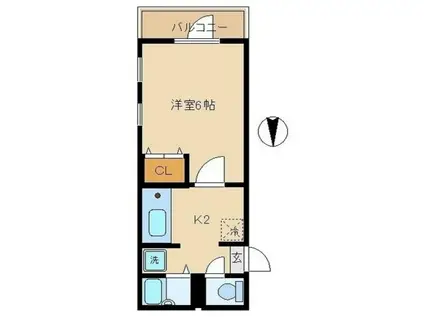 小淀コーポ(1K/1階)の間取り写真
