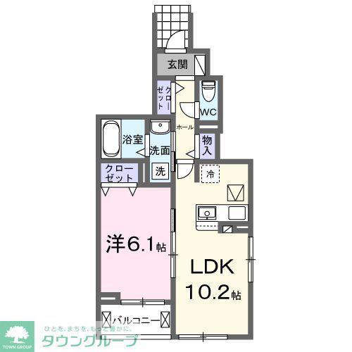 リシェール(1LDK/1階)の間取り写真