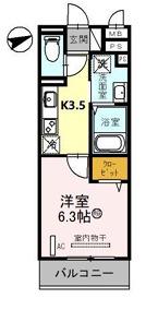 セジュール大村(1K/3階)の間取り写真