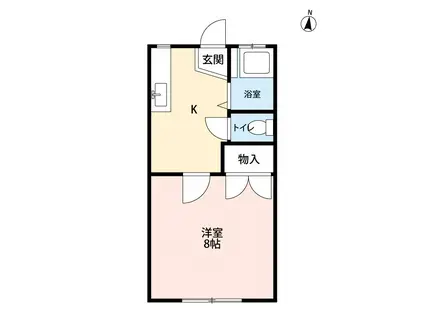 エルメゾン城ノ内A棟(1K/1階)の間取り写真