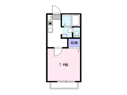 ワンルームトロンC(1K/2階)の間取り写真