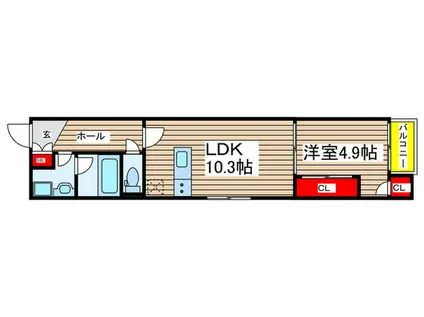 ZECCA栄生(1LDK/3階)の間取り写真