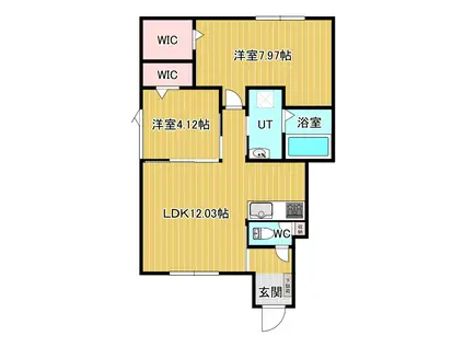 ラ・ルミエール(2LDK/1階)の間取り写真