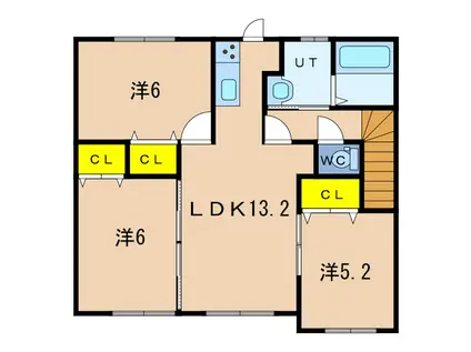 CERISIERセリシール(3LDK/2階)の間取り写真