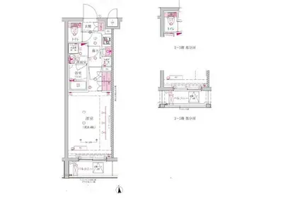 ベルシード板橋ノース(1K/4階)の間取り写真