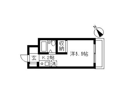 ラフィーネ中原(1K/1階)の間取り写真