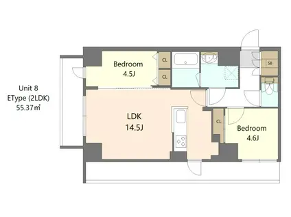 S-RESIDENCE高島平ASOLEA(2LDK/3階)の間取り写真