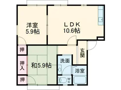 シュリーフェン・399 C棟(2LDK/1階)の間取り写真