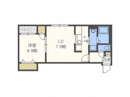 アベニールE.5(1LDK/4階)の間取り写真