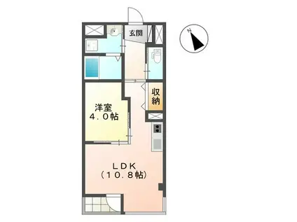 マンション シリウス(1LDK/3階)の間取り写真