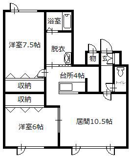 NSDマンション(2LDK/1階)の間取り写真