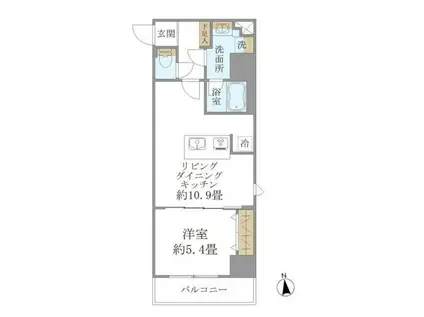 プレミアムキューブ上野(1LDK/10階)の間取り写真