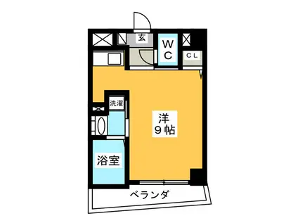 ハックベリー(ワンルーム/4階)の間取り写真