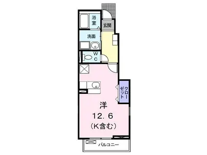 グランツシェーネ(ワンルーム/1階)の間取り写真