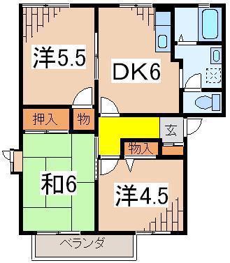 シティーハイム・ロイヤル(3DK/2階)の間取り写真