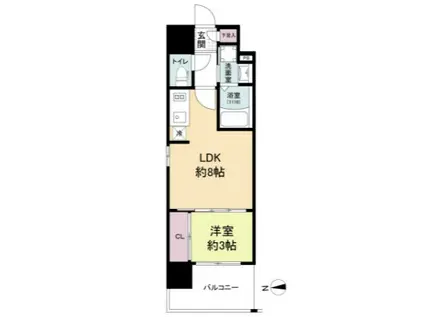 LIVECASA鶴見町(1LDK/6階)の間取り写真