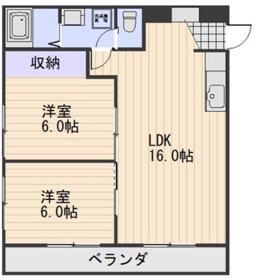 小原マンション(2LDK/3階)の間取り写真