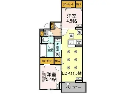 メゾン シャルム(2LDK/3階)の間取り写真