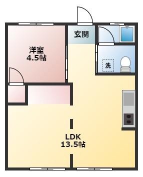 ＪＲ東海道本線 御厨駅(静岡) 徒歩20分 2階建 築38年(1LDK/2階)の間取り写真