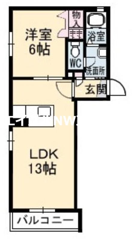 ラ・ヴィータ平井弐番館(1LDK/2階)の間取り写真
