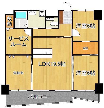 S-FORT小倉(3LDK/15階)の間取り写真
