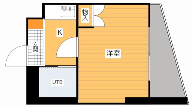 セイント安芸(1K/3階)の間取り写真