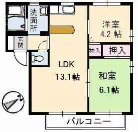 ファミール山門(2LDK/2階)の間取り写真