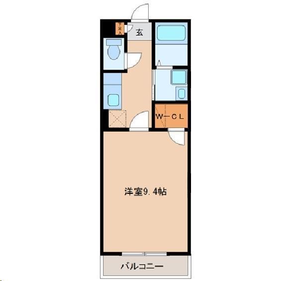 アヴァンセ高砂II(1K/2階)の間取り写真