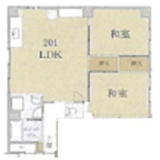 クロノス浦和駒場(2LDK/2階)の間取り写真
