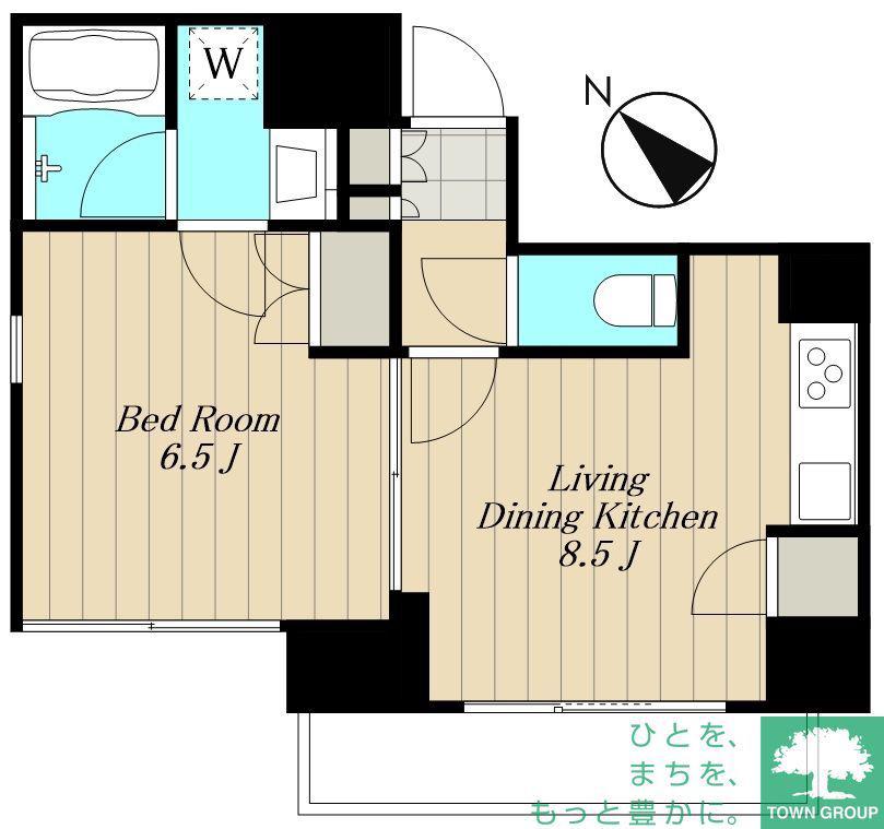 MODERNO TORRE SHO-TO(1LDK/4階)の間取り写真