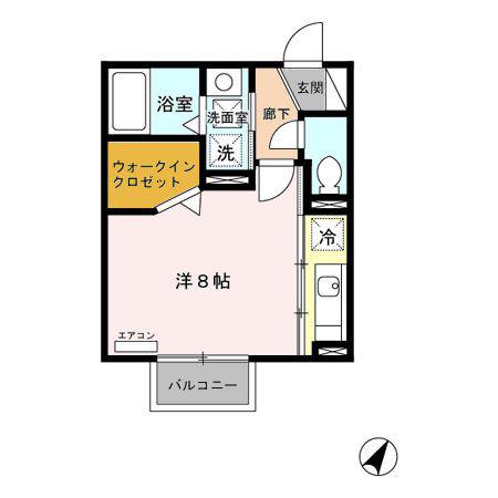 プレアデス(ワンルーム/1階)の間取り写真