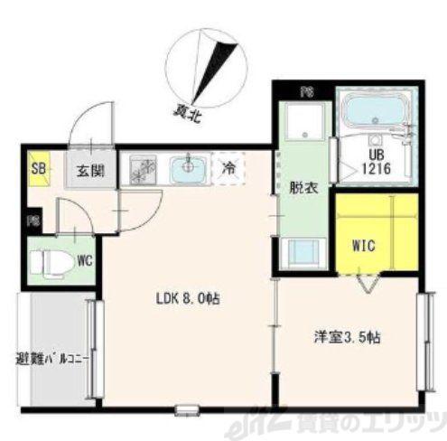 DIIRA下新庄(1LDK/3階)の間取り写真
