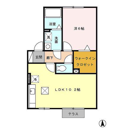 マウンテンクレストヒロ(1LDK/1階)の間取り写真