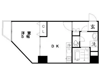 第3扶桑ビル(1DK/5階)の間取り写真