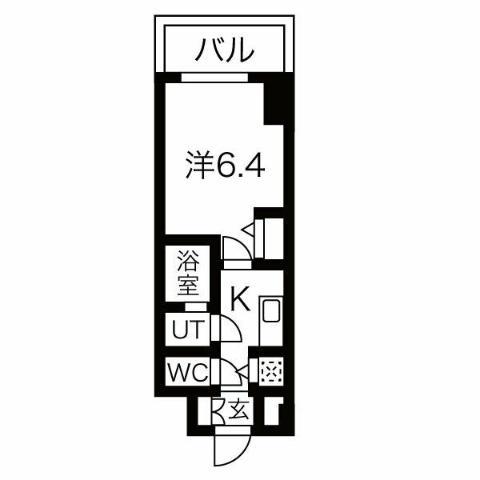 プレミアム大須(1K/13階)の間取り写真