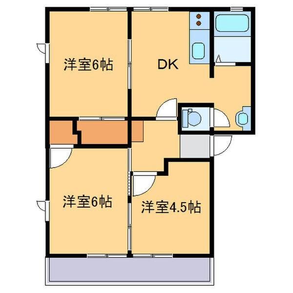 ブリリアント(3DK/2階)の間取り写真