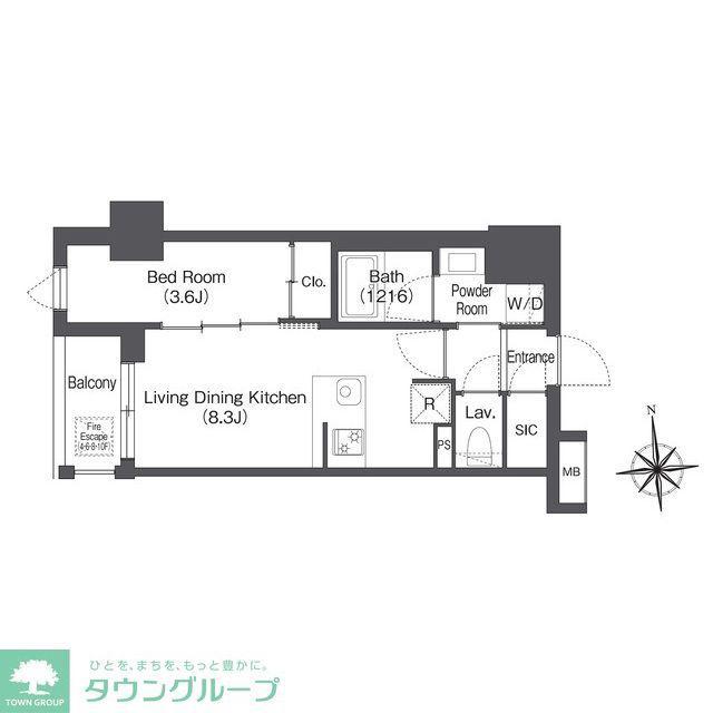 ディームス上野御徒町(1LDK/4階)の間取り写真