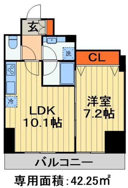 ROYJENT PARKS千葉中央(1LDK/7階)の間取り写真