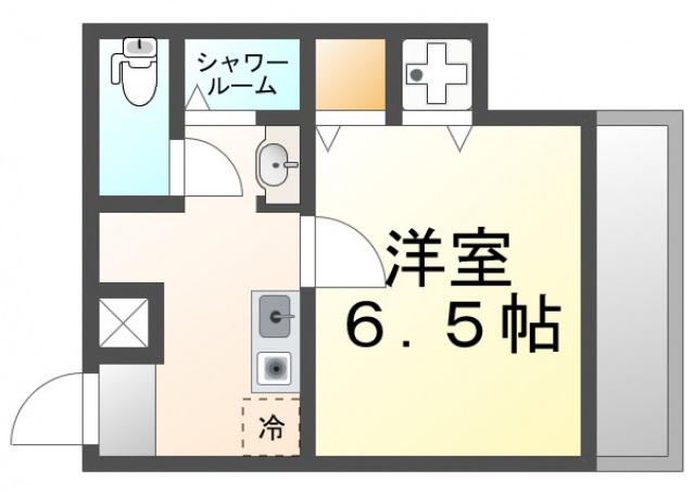 グランドステージ江坂(1K/6階)の間取り写真