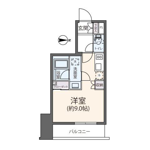 リージア下北沢(ワンルーム/1階)の間取り写真